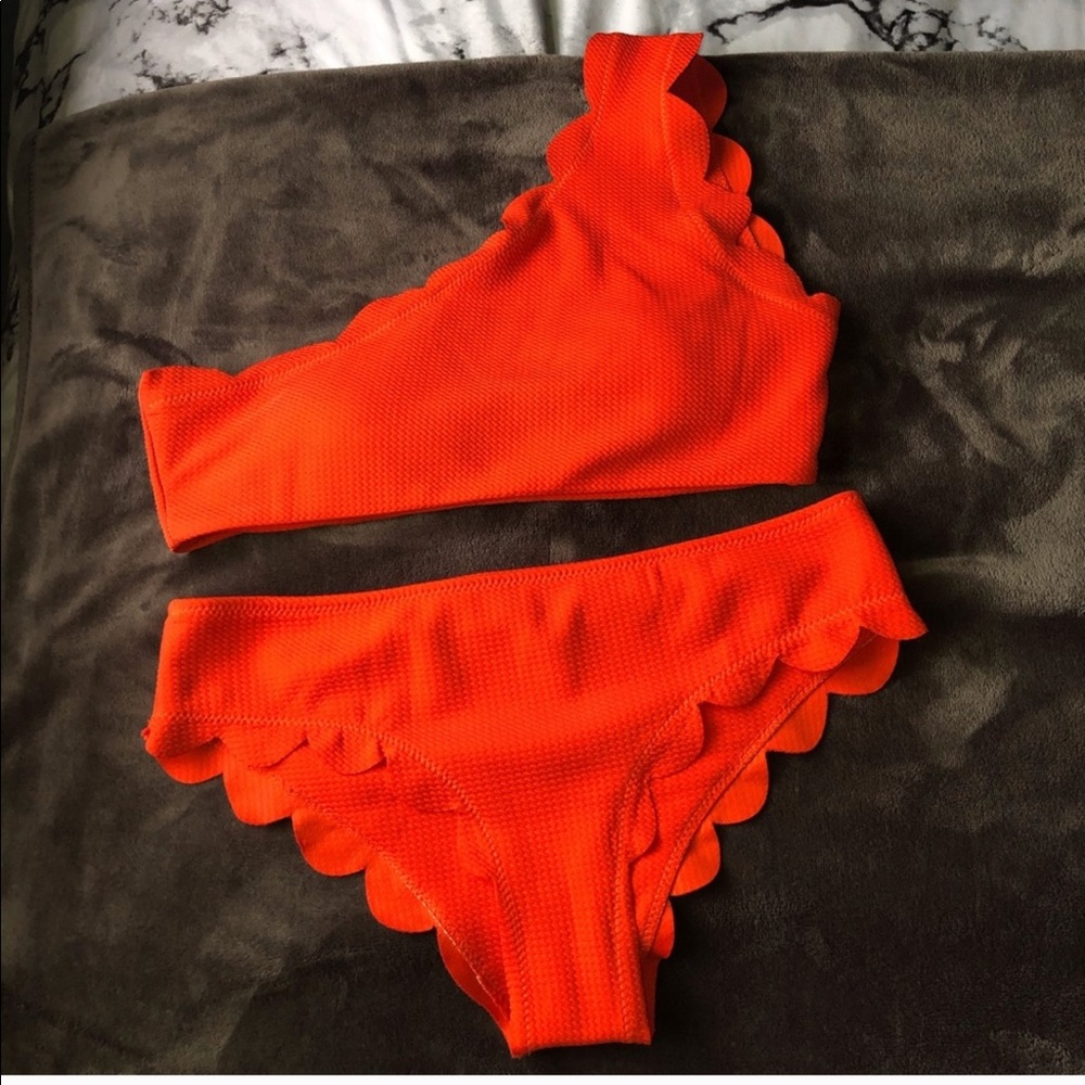 Orange one shoulder bikini